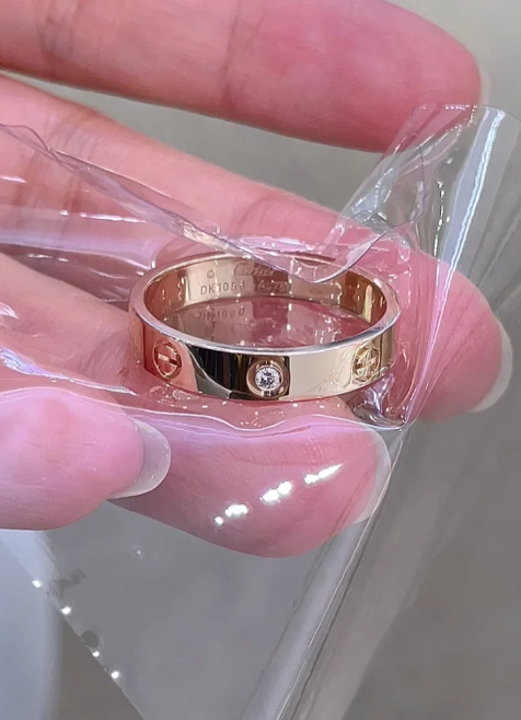 [⭐Maelin]LOVE RING 4MM 1 DIAMOND