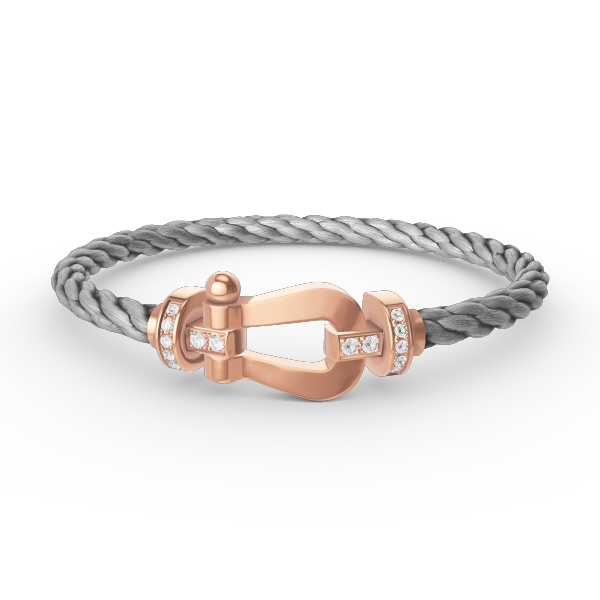 [⭐Maelin]FORCE LARGE HORSESHOE HALF DIAMOND BRACELET ROSE GOLD