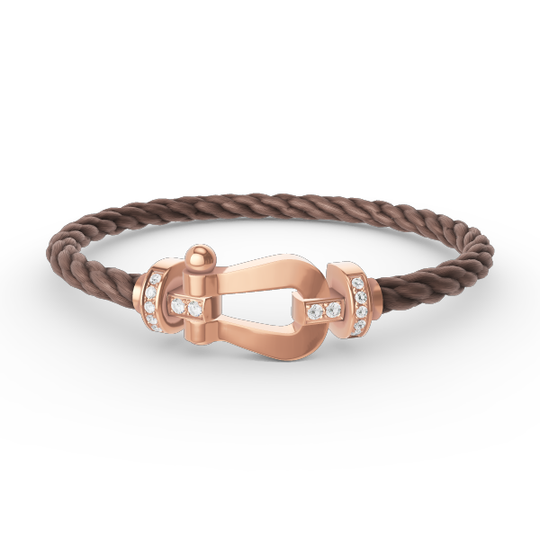 [⭐Maelin]FORCE LARGE HORSESHOE HALF DIAMOND BRACELET ROSE GOLD