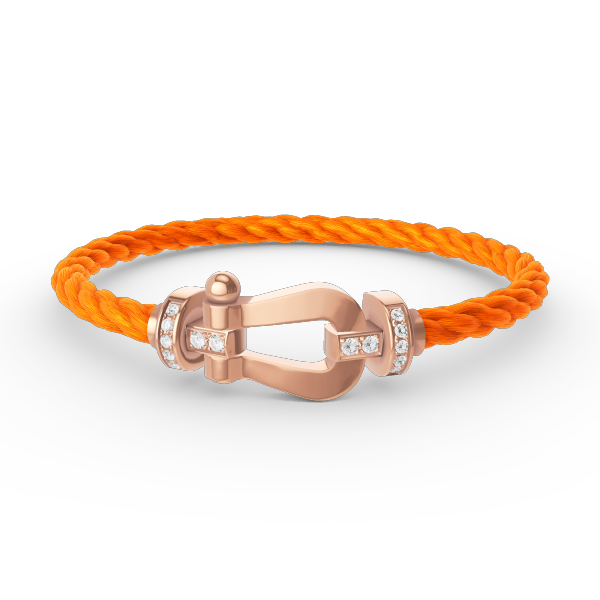 [⭐Maelin]FORCE LARGE HORSESHOE HALF DIAMOND BRACELET ROSE GOLD