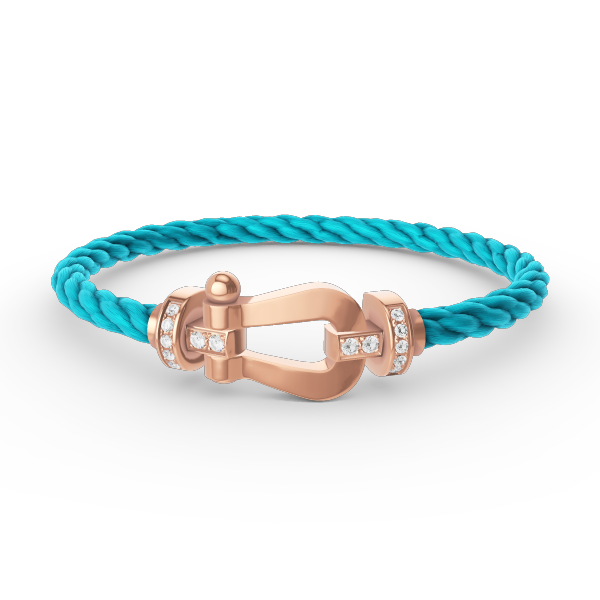 [⭐Maelin]FORCE LARGE HORSESHOE HALF DIAMOND BRACELET ROSE GOLD