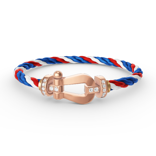 [⭐Maelin]FORCE LARGE HORSESHOE HALF DIAMOND BRACELET ROSE GOLD