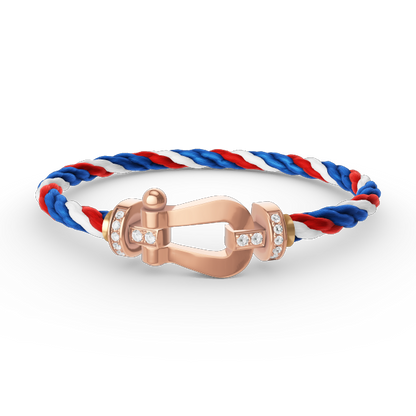 [⭐Maelin]FORCE LARGE HORSESHOE HALF DIAMOND BRACELET ROSE GOLD