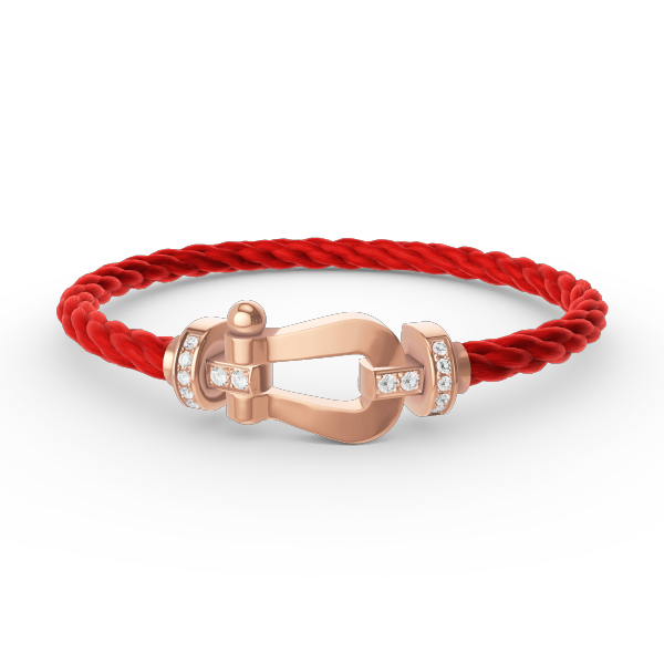 [⭐Maelin]FORCE LARGE HORSESHOE HALF DIAMOND BRACELET ROSE GOLD