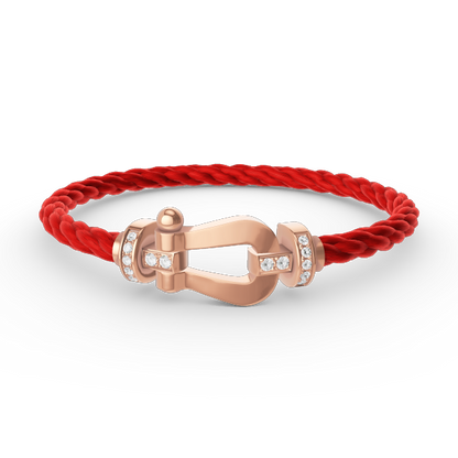 [⭐Maelin]FORCE LARGE HORSESHOE HALF DIAMOND BRACELET ROSE GOLD