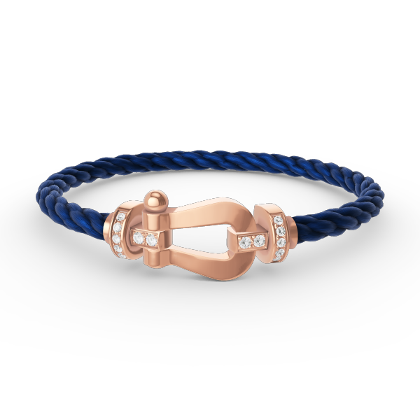 [⭐Maelin]FORCE LARGE HORSESHOE HALF DIAMOND BRACELET ROSE GOLD