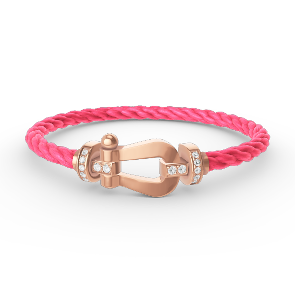 [⭐Maelin]FORCE LARGE HORSESHOE HALF DIAMOND BRACELET ROSE GOLD