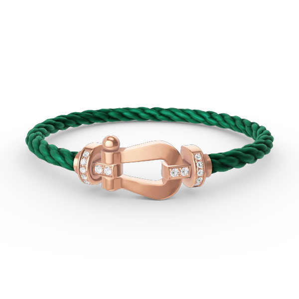 [⭐Maelin]FORCE LARGE HORSESHOE HALF DIAMOND BRACELET ROSE GOLD