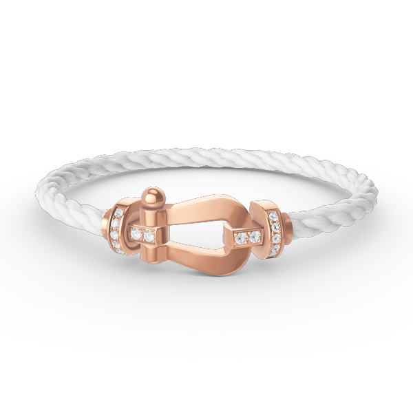 [⭐Maelin]FORCE LARGE HORSESHOE HALF DIAMOND BRACELET ROSE GOLD