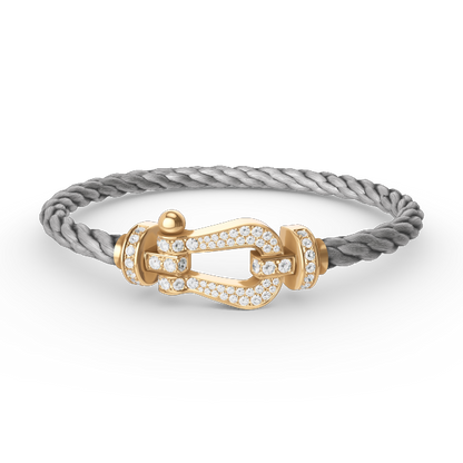 [⭐Maelin]FORCE LARGE HORSESHOE FULL DIAMOND BRACELET GOLD