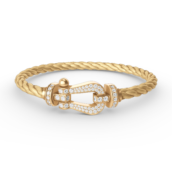 [⭐Maelin]FORCE LARGE HORSESHOE FULL DIAMOND BRACELET GOLD