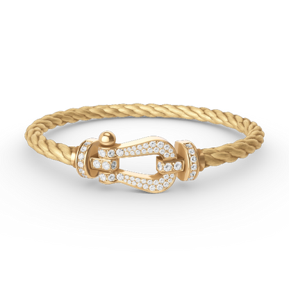 [⭐Maelin]FORCE LARGE HORSESHOE FULL DIAMOND BRACELET GOLD