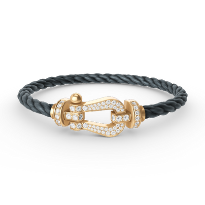 [⭐Maelin]FORCE LARGE HORSESHOE FULL DIAMOND BRACELET GOLD