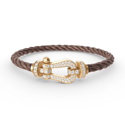 [⭐Maelin]FORCE LARGE HORSESHOE FULL DIAMOND BRACELET GOLD