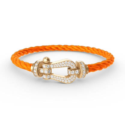 [⭐Maelin]FORCE LARGE HORSESHOE FULL DIAMOND BRACELET GOLD
