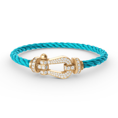 [⭐Maelin]FORCE LARGE HORSESHOE FULL DIAMOND BRACELET GOLD