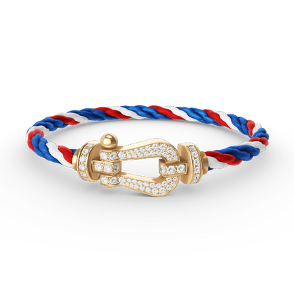 [⭐Maelin]FORCE LARGE HORSESHOE FULL DIAMOND BRACELET GOLD