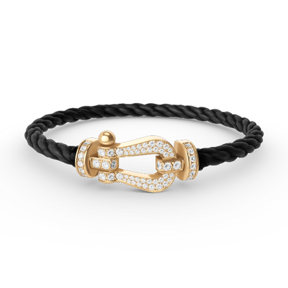 [⭐Maelin]FORCE LARGE HORSESHOE FULL DIAMOND BRACELET GOLD