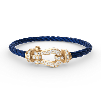 [⭐Maelin]FORCE LARGE HORSESHOE FULL DIAMOND BRACELET GOLD