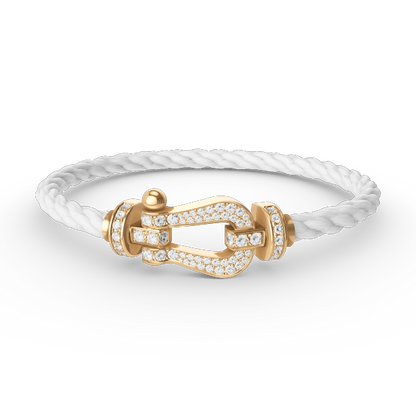 [⭐Maelin]FORCE LARGE HORSESHOE FULL DIAMOND BRACELET GOLD