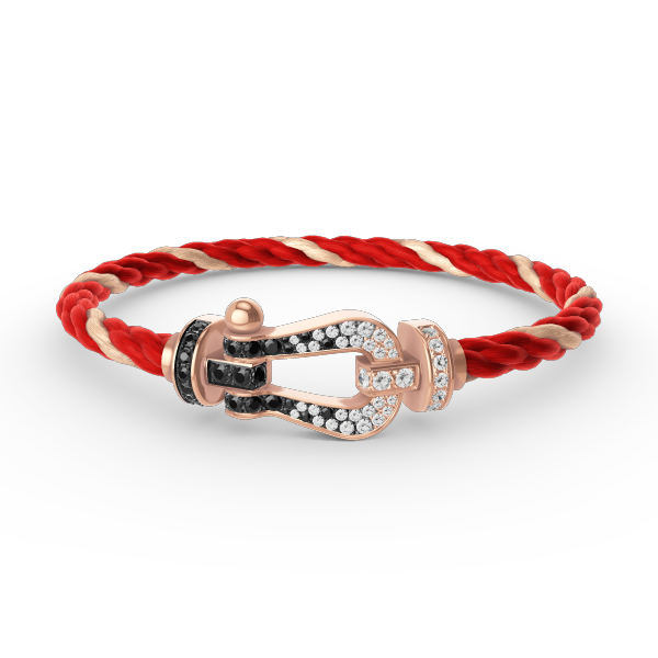 [⭐Maelin]FORCE LARGE HORSESHOE BLACK WHITE DIAMOND BRACELET ROSE GOLD