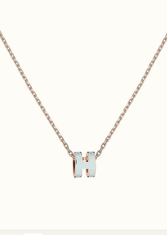 [⭐Maelin]POP H LIGHT BLUE NECKLACE