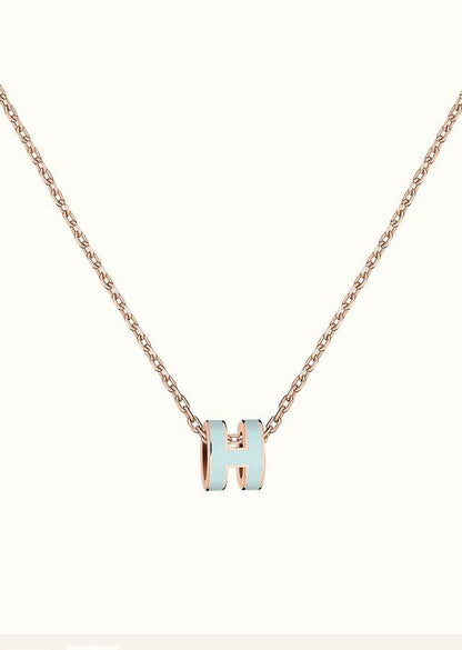 [⭐Maelin]POP H LIGHT BLUE NECKLACE