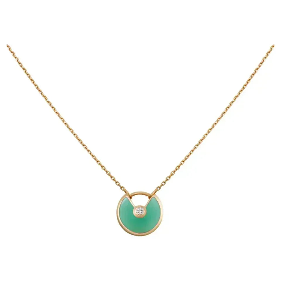 [⭐Maelin]AMULETTE GOLD MALACHITE NECKLACE