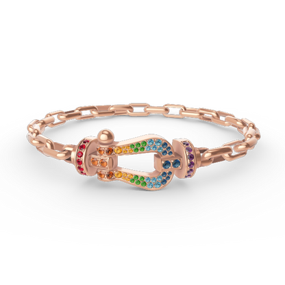 [⭐Maelin]FORCE LARGE HORSESHOE CLASP  METAL BRACELET