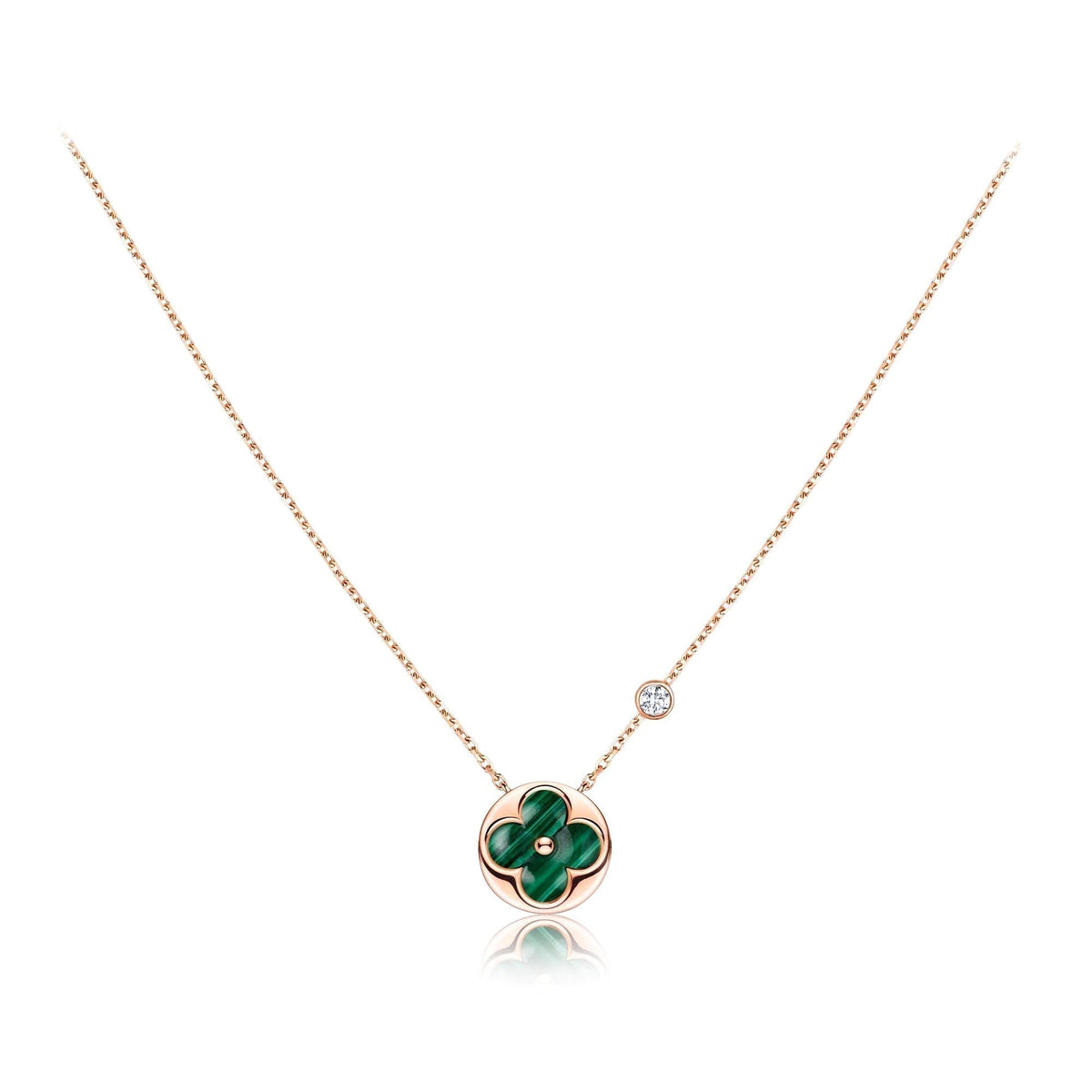 [⭐Maelin]SUN PEDANT PINK GOLD 1 DIAMOND NECKLACE
