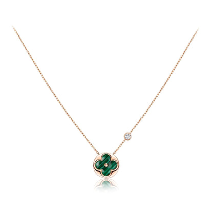 [⭐Maelin]SUN PEDANT PINK GOLD 1 DIAMOND NECKLACE