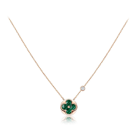 [⭐Maelin]SUN PEDANT PINK GOLD 1 DIAMOND NECKLACE