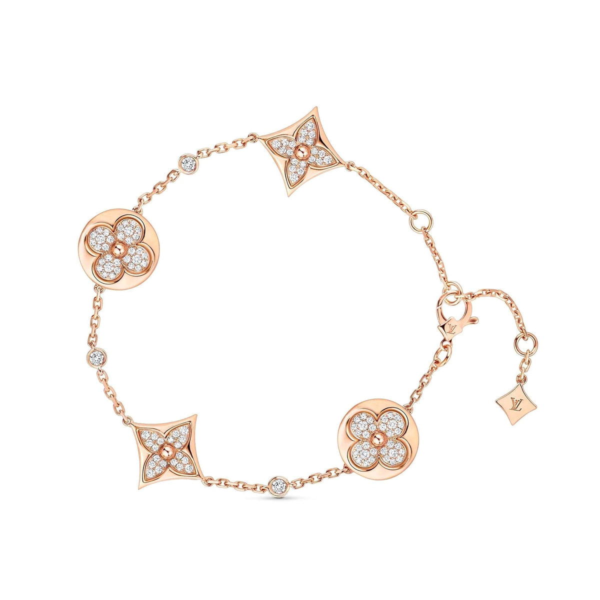 [⭐Maelin]STAR AND SUN 4 MOTIFS GOLD DIAMONDS BRACELET