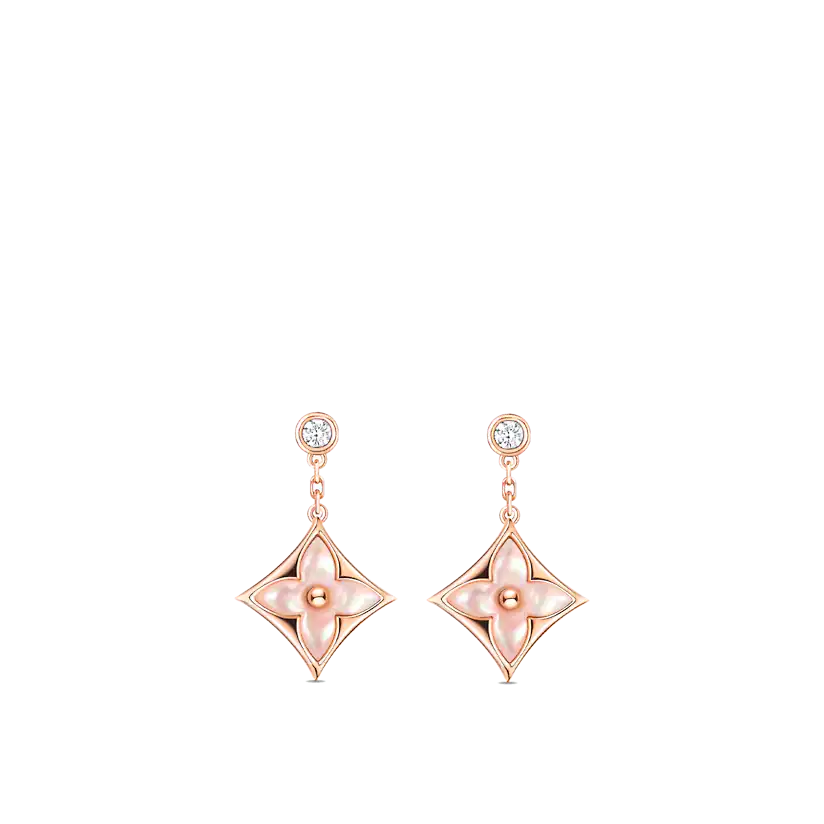 [⭐Maelin]DOUBLE STAR PINK GOLD MOP DROP EARRINGS