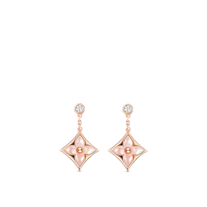 [⭐Maelin]DOUBLE STAR PINK GOLD MOP DROP EARRINGS
