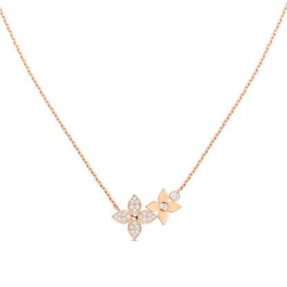 [⭐Maelin]STAR BLOSSOM NECKLACE PINK GOLD DIAMONDS
