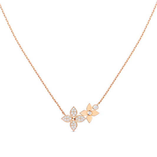 [⭐Maelin]STAR BLOSSOM NECKLACE PINK GOLD DIAMONDS