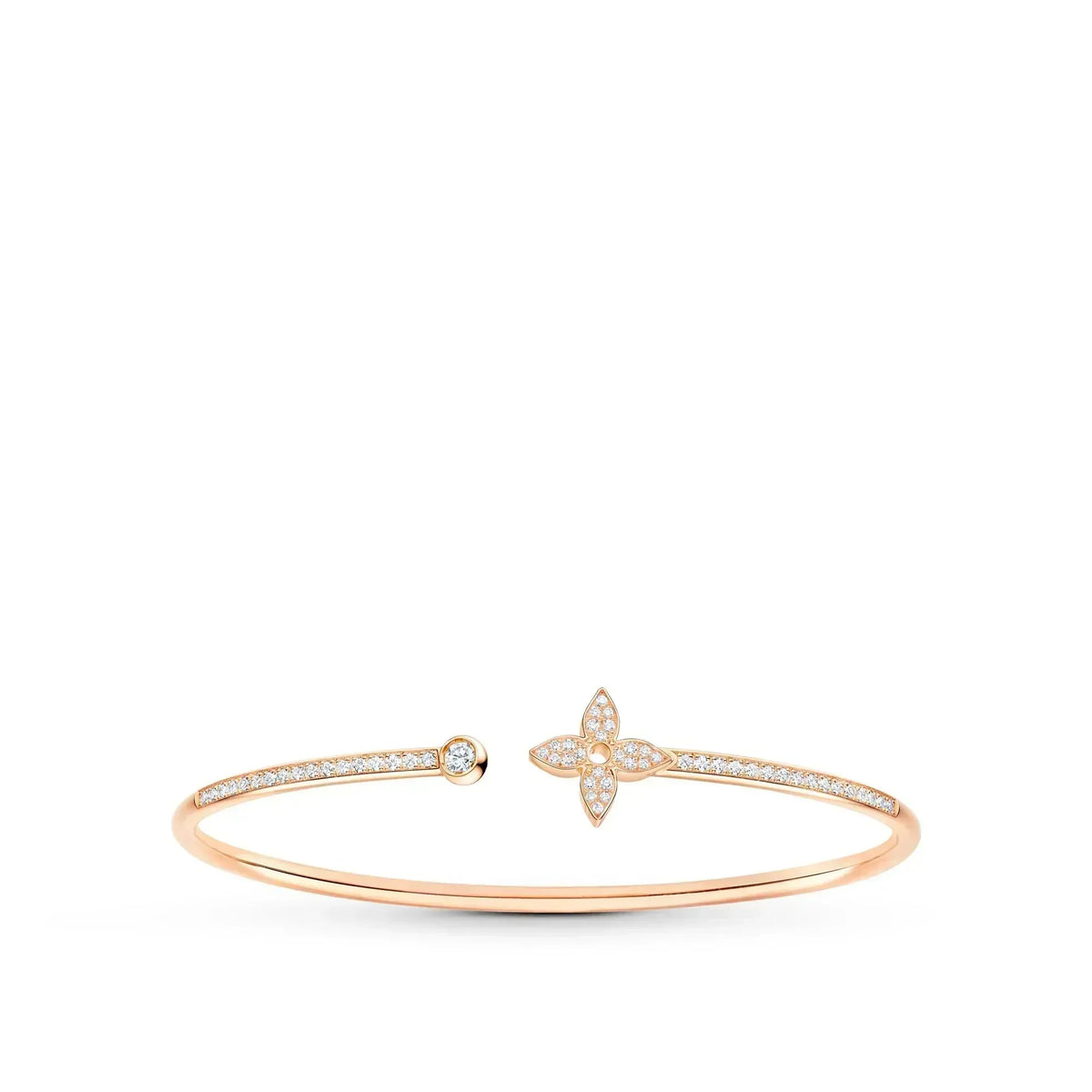 [⭐Maelin]IDYLLE PINK GOLD OPEN BRACELET DIAMOND PAVED