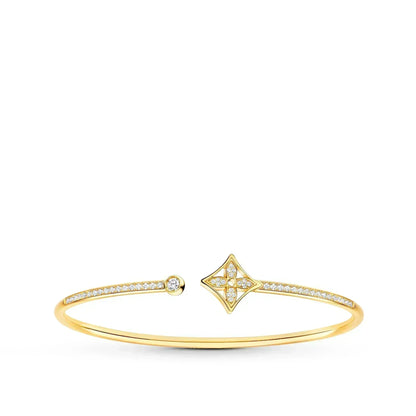 [⭐Maelin]IDYLLE GOLD OPEN BRACELET DIAMOND PAVED