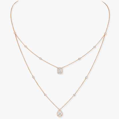 [⭐Maelin]MY TWIN 2 ROW DIAMOND NECKLACE