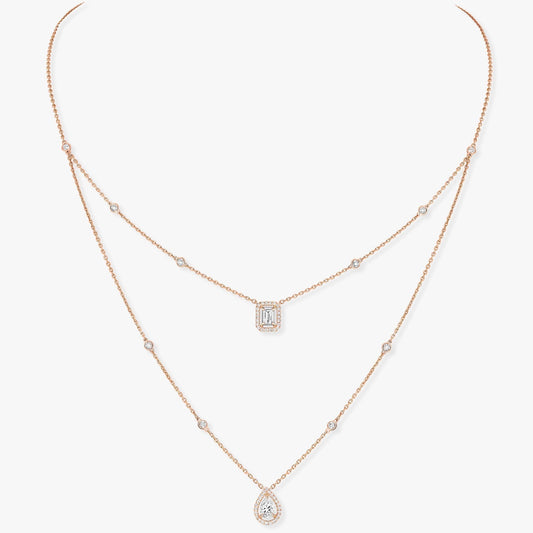 [⭐Maelin]MY TWIN 2 ROW DIAMOND NECKLACE