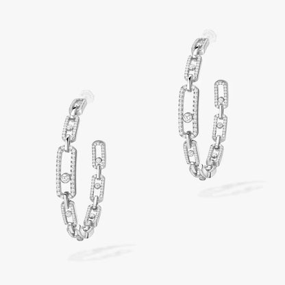[[⭐Maelin]Move Link Diamond Hoop Earrings