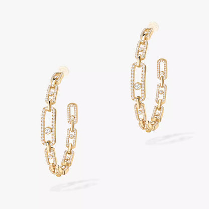 [[⭐Maelin]Move Link Diamond Hoop Earrings