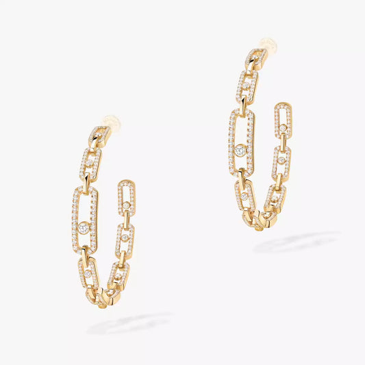 [[⭐Maelin]Move Link Diamond Hoop Earrings
