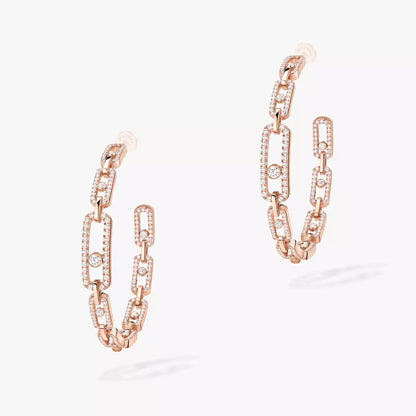 [[⭐Maelin]Move Link Diamond Hoop Earrings