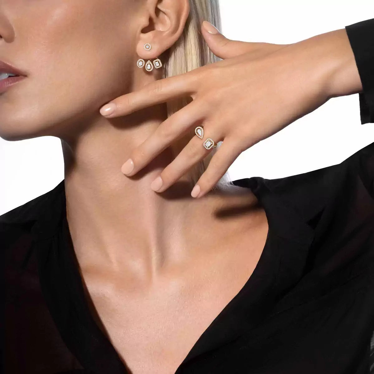 [⭐Maelin] My Twin Trio  Diamond Earrings