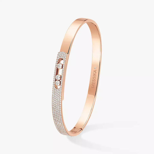 [⭐Maelin]Move Noa Rose Gold Pavé Diamond Bangle Bracelet