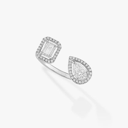 [⭐Maelin]MY TWIN TOI & MOI SILVER DIAMOND RING