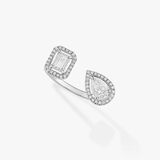 [⭐Maelin]MY TWIN TOI & MOI SILVER DIAMOND RING