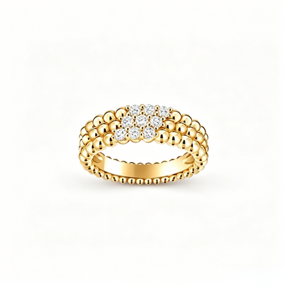 [⭐Maelin] THREE-ROW DIAMOND RING